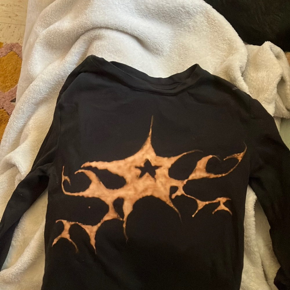 Black long sleeve with bleach design size small